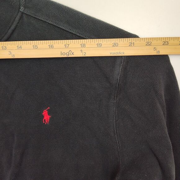 Polo by Ralph Lauren Full-Zip Sweatshirt Men's Size L Black Long Sleeves Logo - Picture 4 of 9